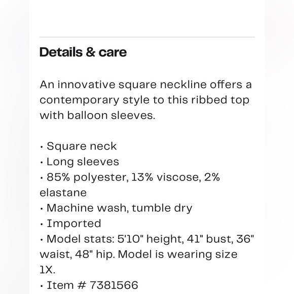 đź–¤Madewellđź–¤Ottoman Square Rib Top, size 1X - Picture 4 of 15